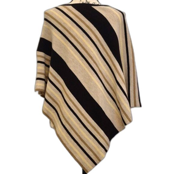 Max Studio Wool Blend Asymmetrical Poncho Shawl One Size Fits Most Soft Cozy - Picture 5 of 8